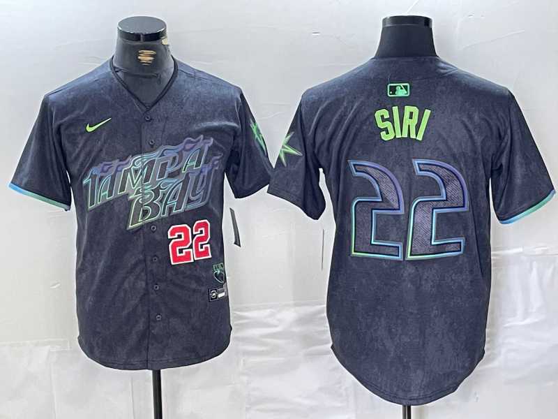 Men%27s Tampa Bay Rays #22 Jose Siri Number Charcoal 2024 City Connect Limited Stitched Jerseys->tampa bay rays->MLB Jersey